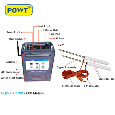 Macchina professionale per il rilevamento dell'acqua PQWT TC700, rilevatore di acqua sotterranea profonda per pozzi con mappatura automatica 600m