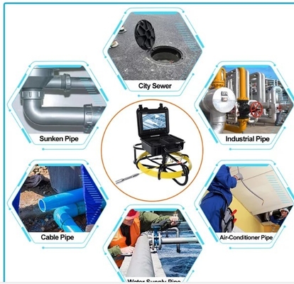 esposizione del sistema 9Inch TFT LCD della macchina fotografica di ispezione di 20M Plumbing Sewer Pipe